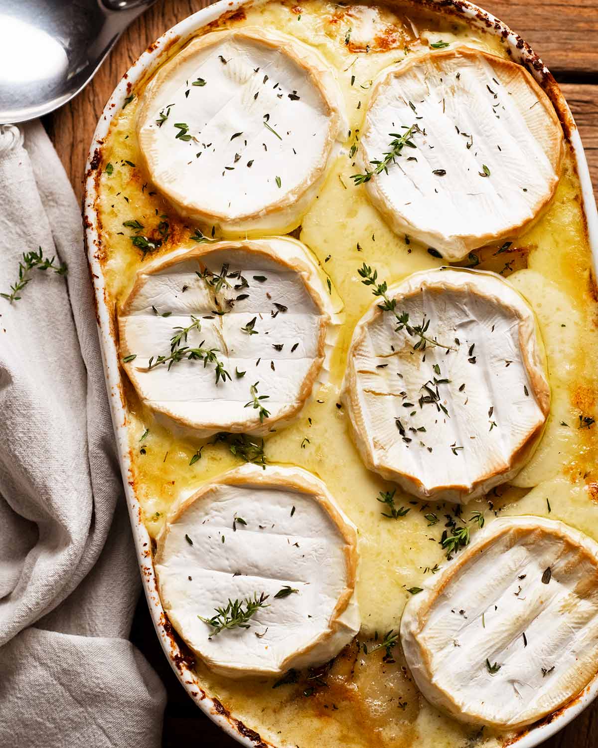 Brie Dauphinoise Potatoes freshly baked