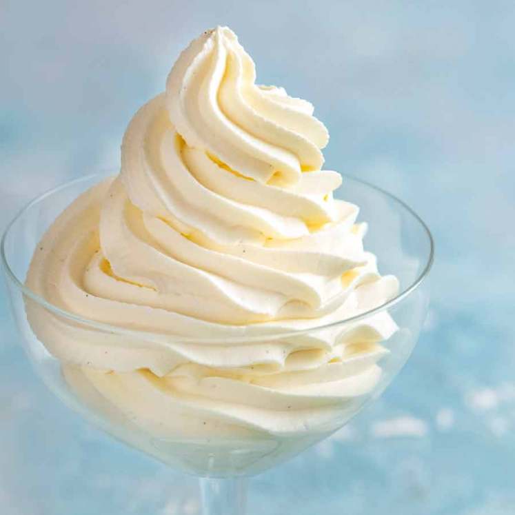 Swirl of Chantilly cream - French whipped cream