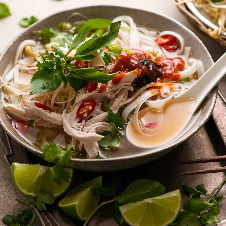 Bowl of Chicken Pho - Vietnamese chicken noodle soup