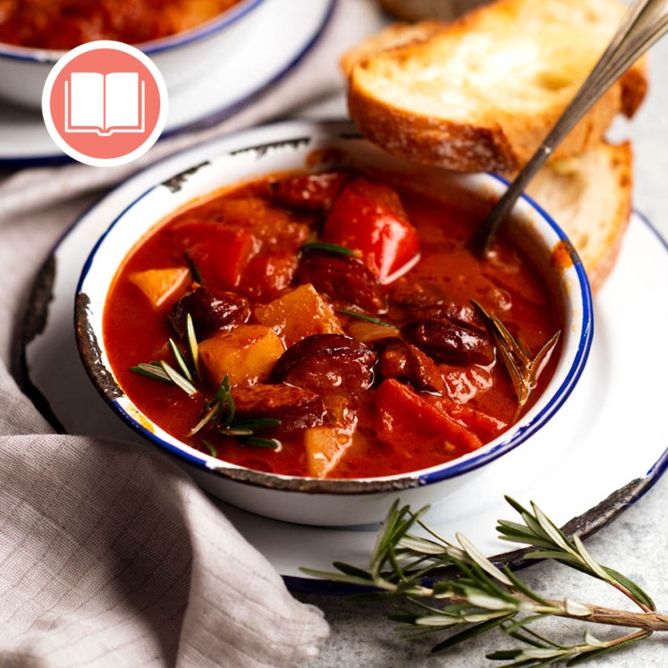 Chorizo Potato Stew-Soup from RecipeTin Eats "Dinner" cookbook by Nagi Maehashi