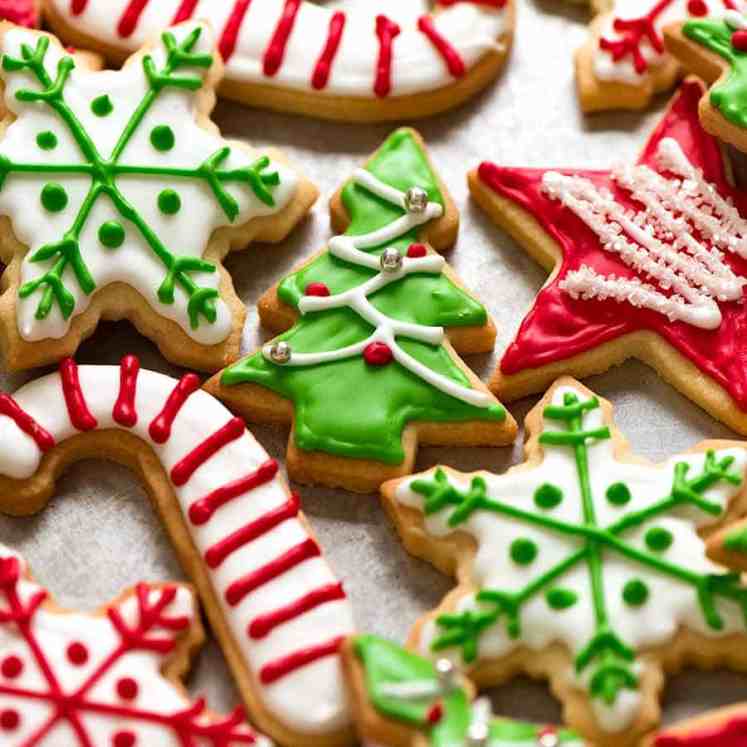 Close up of colourful Christmas Cookies