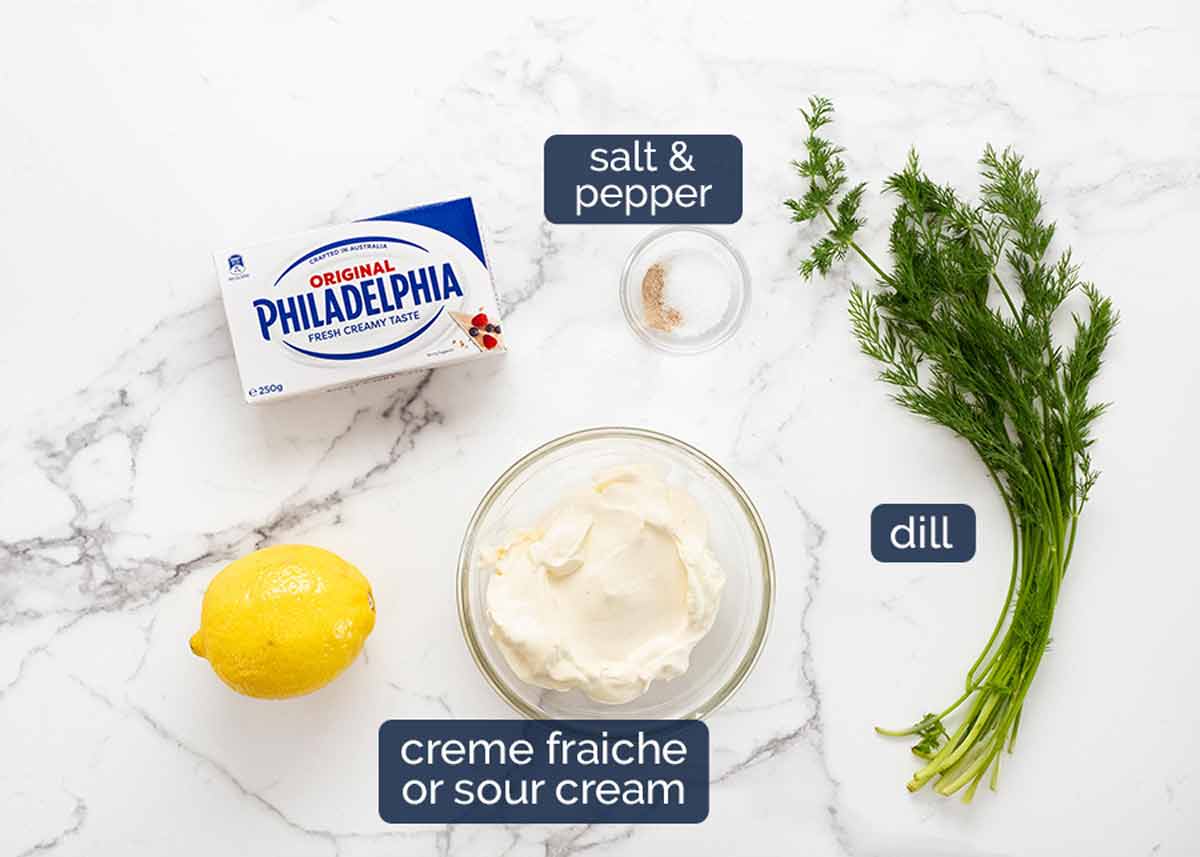 Dill creme fraiche sauce for blinis