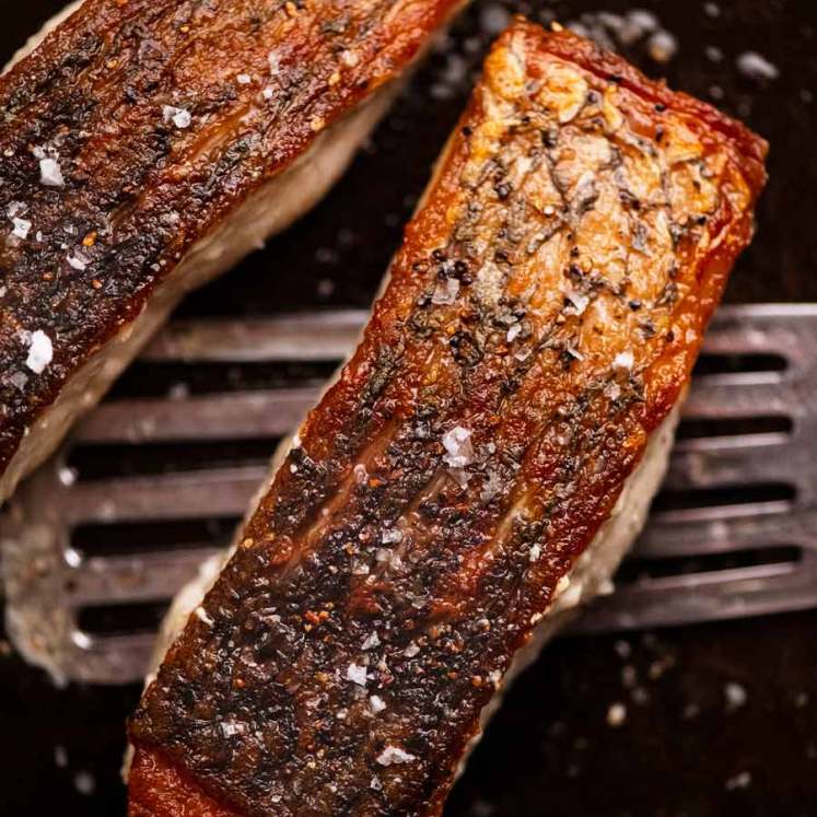 Close up photo of Crispy Skin Barramundi