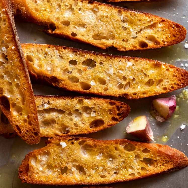 Overhead close up photo of Crostini