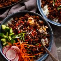 Overhead photo of Firecracker beef