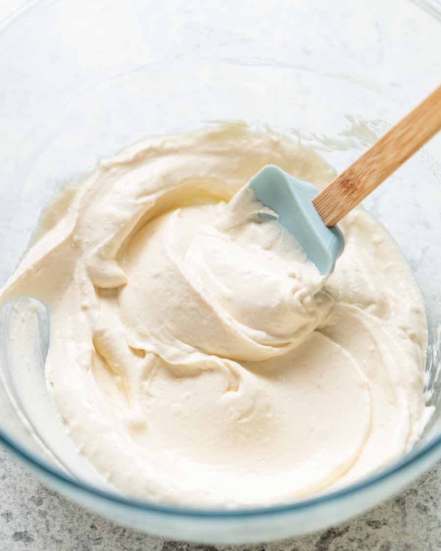 Whipped tahini sauce for Green beans with a mountain of panko