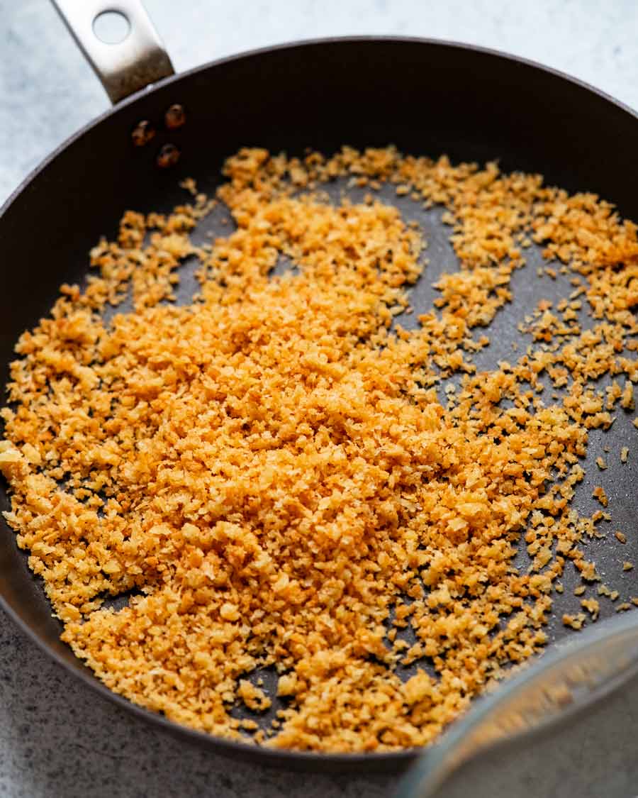 Panko for Green beans with a mountain of panko