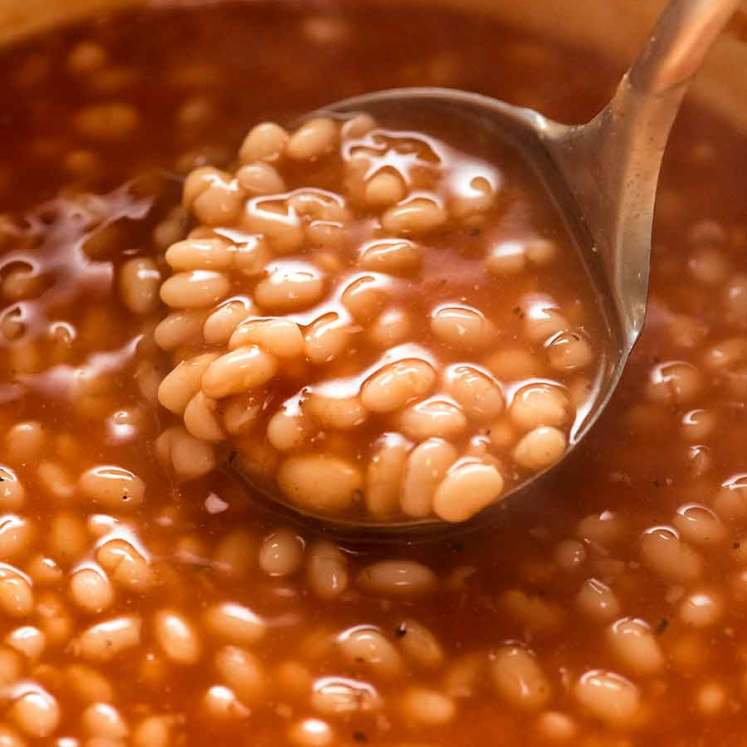 Pot of Homemade Baked Beans recipe