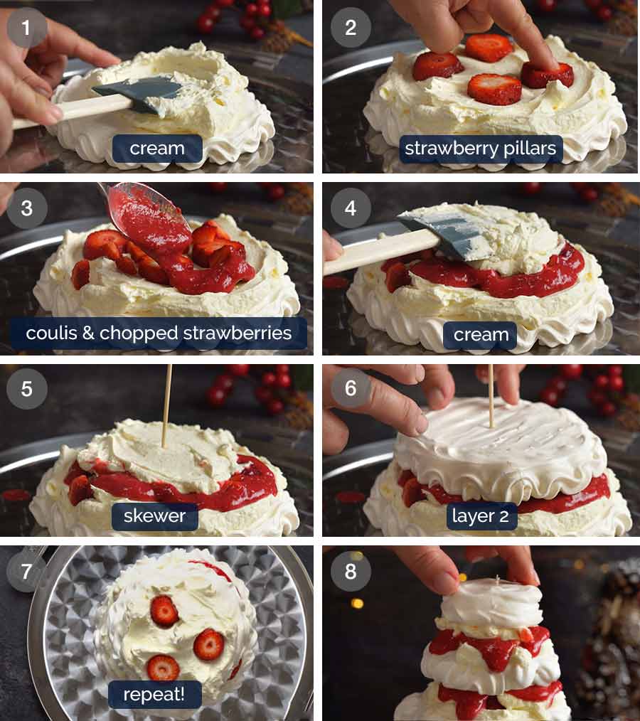 How to make Pavlova Christmas Tree Dessert