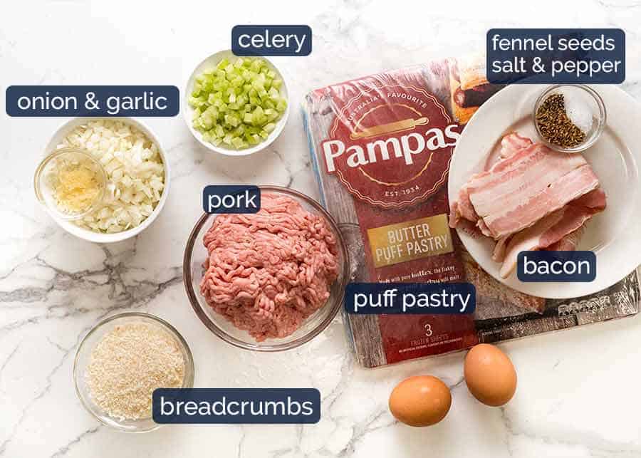 Ingredients in Sausage Rolls