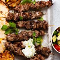 Lamb souvlaki skewers