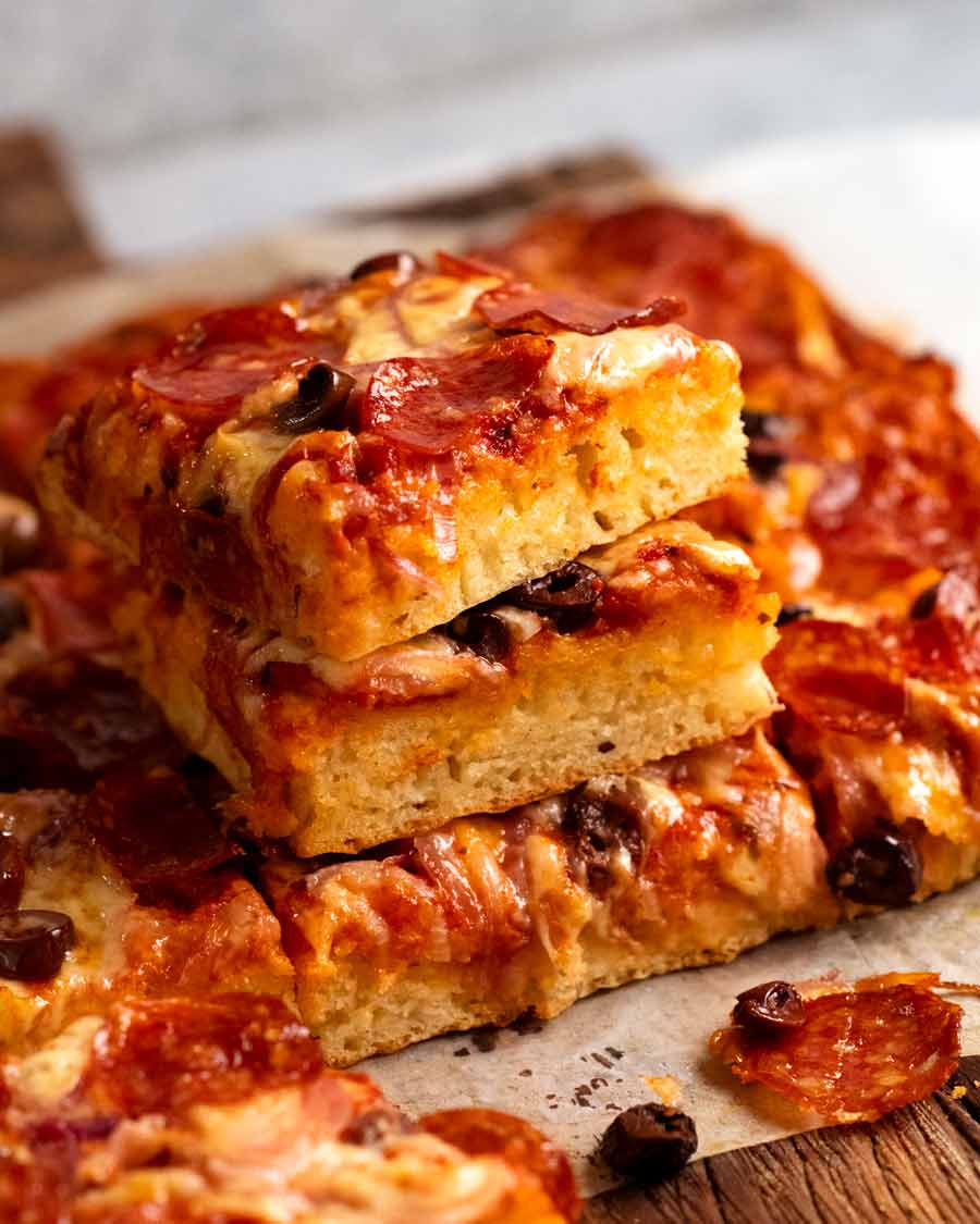 Stack of Easy pizza bread slices