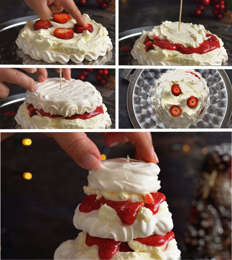 How to make Pavlova Christmas Tree Dessert