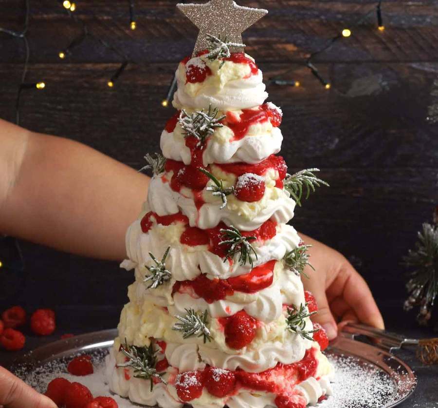 Pavlova Christmas Tree Dessert