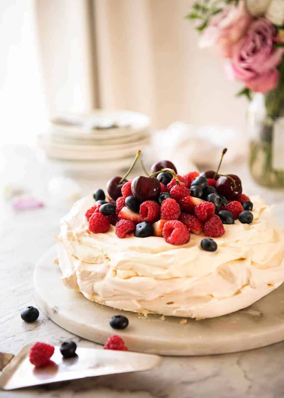 Classic Pavlova recipe with easy to follow tips that make all the difference for a perfect Pav, every time! www.recipetineats.com