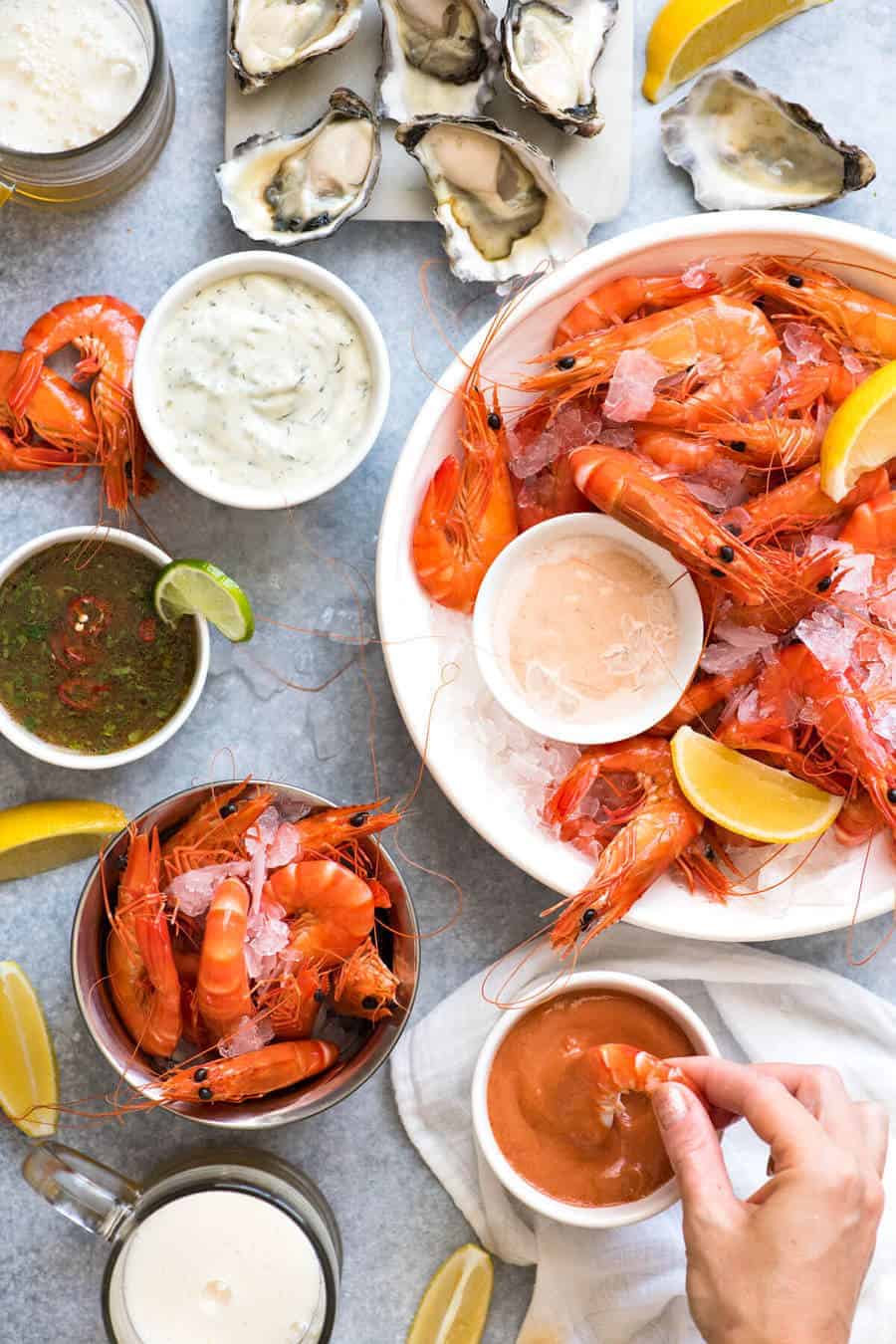 5 great Prawn Dipping Sauces: Cocktail / Seafood Sauce, Tartare, Marie Rose / Thousand Island, or a Thai Chilli Lime Sauce for something fresher. recipetineats.com