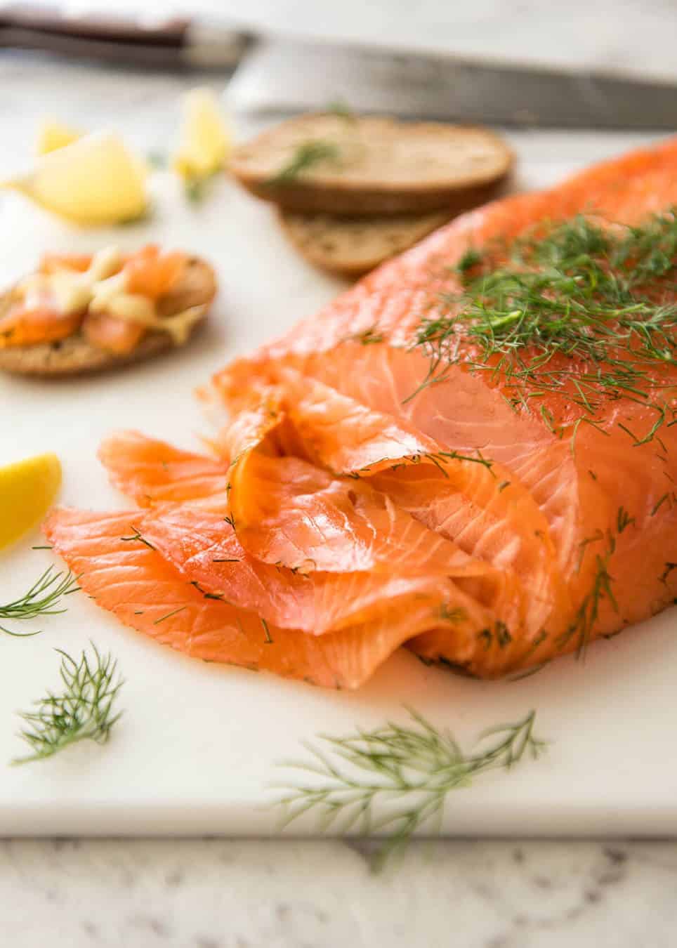 Homemade Cured Salmon Gravlax is arguably the easiest luxury food to make at home at a fraction of the cost of store bought! recipetineats.com