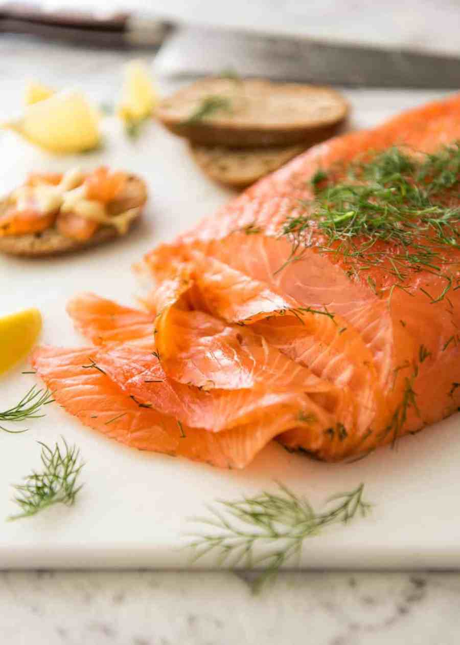 Homemade Cured Salmon Gravlax is arguably the easiest luxury food to make at home at a fraction of the cost of store bought! www.recipetineats.com